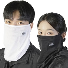 Unisex Korean-Made Ear-Loop Mesh Cool Summer Mask Scarf White 2ea