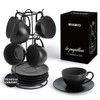 MIAMIO - Set of 6, Ceramic Stackable Cappuccino Cups Set