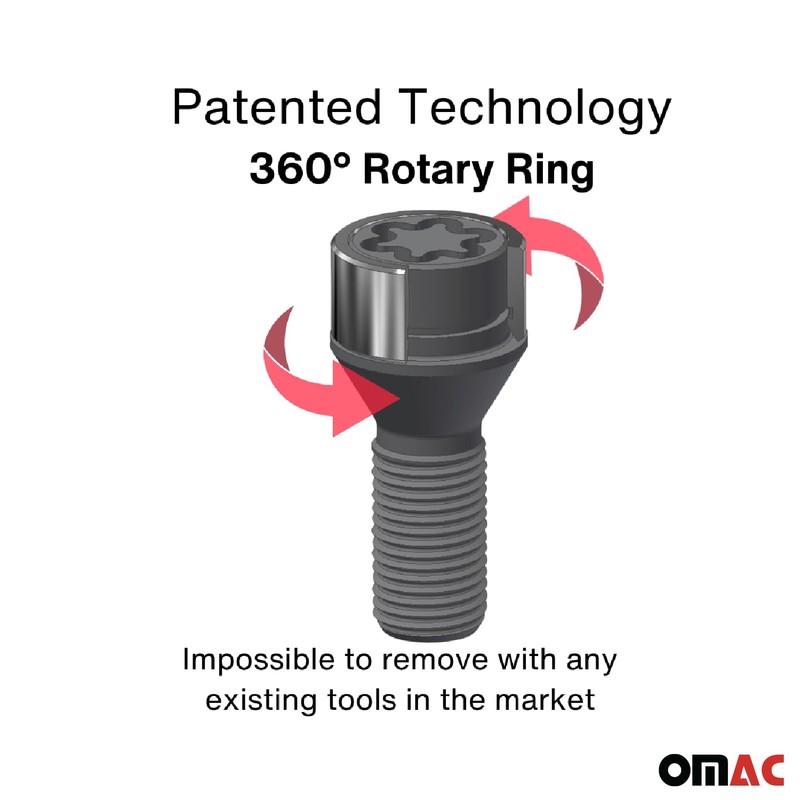 OMAC Wheel Lock Kit for Volvo XC90 M14X1,5 Bolt Galvanized