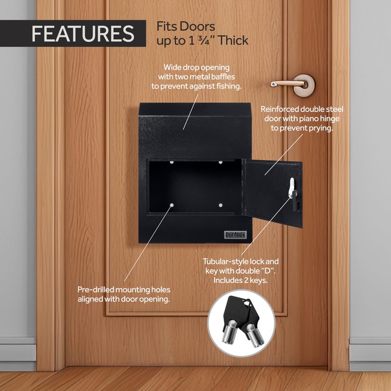 Durabox Through-the-Door Drop Box Deposit Safe 12 x 6 x