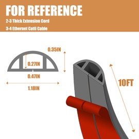 Floor Cord Cover Wood Grain Cable Cavity 0.5inx0.3in Self Adhesive Cord Hider Floor(10ft) Floor Cable Management Power,Floor Electric Cord Covers for Home,Garage,Offices, Gym(Dark Gray Wood Grain)