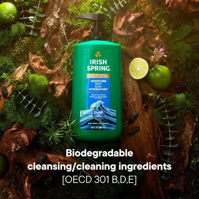 Irish Spring Mens Body Wash, Moisture Blast Body Wash for