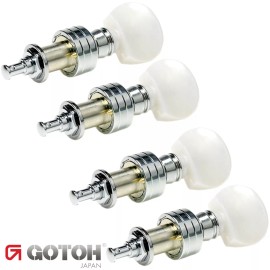GOTOH NEW Gotoh SPBJ-4-PW Sealed PLANETARY Banjo Tuning Keys White Pearl Knob - CHROME