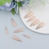 24Pcs Long Stiletto Press on Nails, Silver French Tip Fake