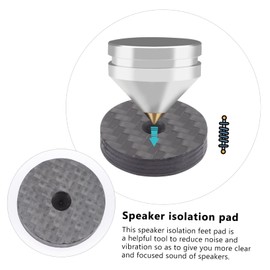 jojofuny 20pcs Carbon Fiber Speaker Spikes Pads for Audio Isolation Shockproof Base Foot Mats for Turntable and Amplifier