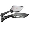 MotorToGo Black Carbon Mini Motorcycle Mirrors for 2012 Yamaha YZF