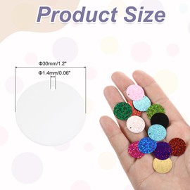 sourcing map 100 Pcs Flat Round Sequins 30mm/1.2 Inch Loose Paillettes Craft Sewing Sequins with Single Side Hole for DIY Embroidery Clothing Jewelry Making, White
