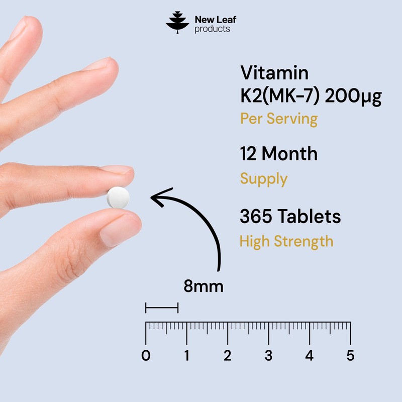 Vitamin K2 MK7 200mcg 1 Year Supply - Vegan Menaquinone-7