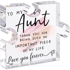 Unique Aunt Gifts from Niece - Birthday Acrylic Plaque Desk Decorations for Best Aunt Ever - Christmas, Wedding Present