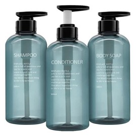 Pingshow66 Turquoise Empty Shampoo Bottle Popular Refill Bottle Dispenser Bathroom Planning Event Set of 3