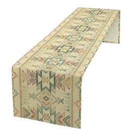 Native Aztec Table Runner, Tribal Style Southwestern Geometric Table Runners Decor for Party Dinner Festival Farmhouse Holiday Home 13x90 Inch
