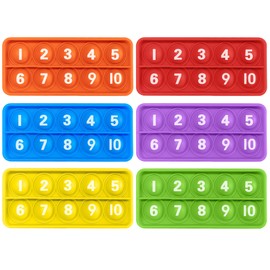 Popokeegoo Ten Frame Interactive Pop Sensory Bubble Poppers - Push Counting Pop Fidget Toy - Set of 6 - Engage, Learn, and Play!