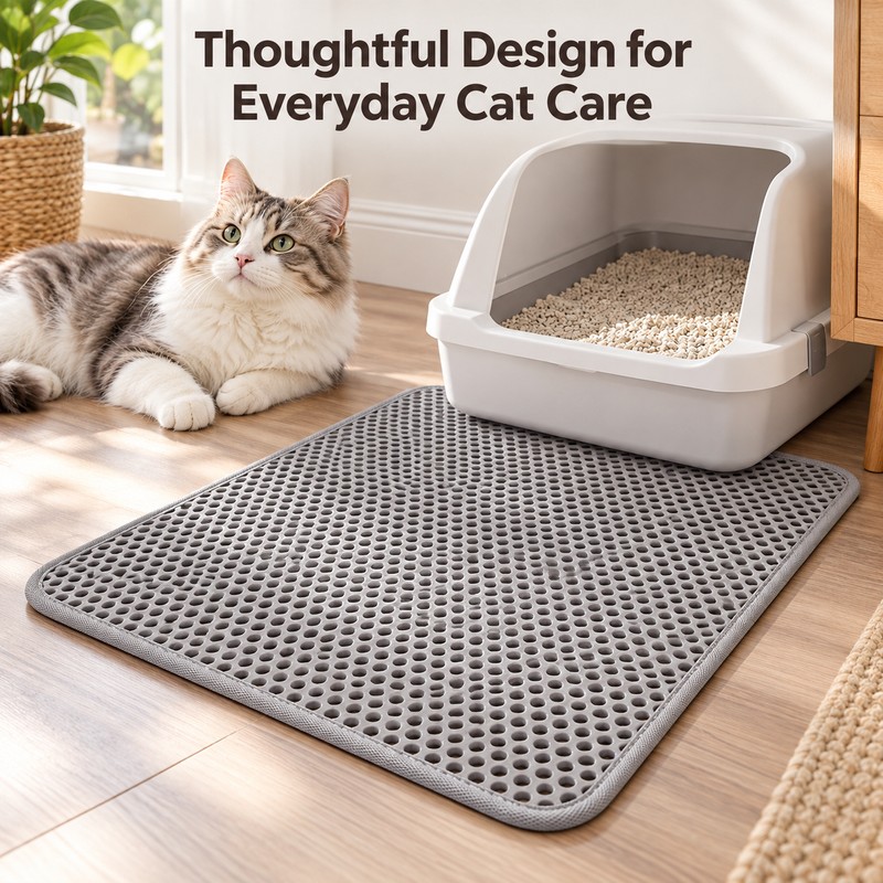 Double-Layer Cat Litter Mat for Indoor Cats – Waterproof Non-Slip