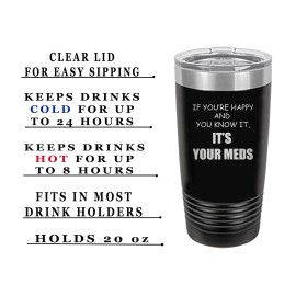 Rogue River Tactical Funny It's Your Meds 20 Oz. Travel Tumbler Mug Cup w/Lid...