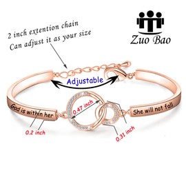 Zuo Bao Christian Gift Religious Jewelry Psalm 46:5 God is Within Her She Will Not Fall Bracelet Bible Verse Bracelet Gift For Godmother (RG)