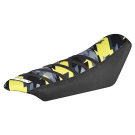 Enjoy Mfg Seat Cover - Compatible Fit for Talaria Sting E-Bike Electric Motorcycle top/Ribbed - #362 (Black Sides/Yellow Bolt top/Black Ribs)