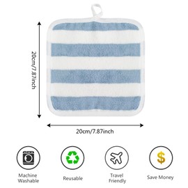 SINLAND Microfiber Facial Cloths Fast Drying Washcloth 8inch x 8inch Absorbent Face Wash Cloth Soft Makeup Remover Cloths