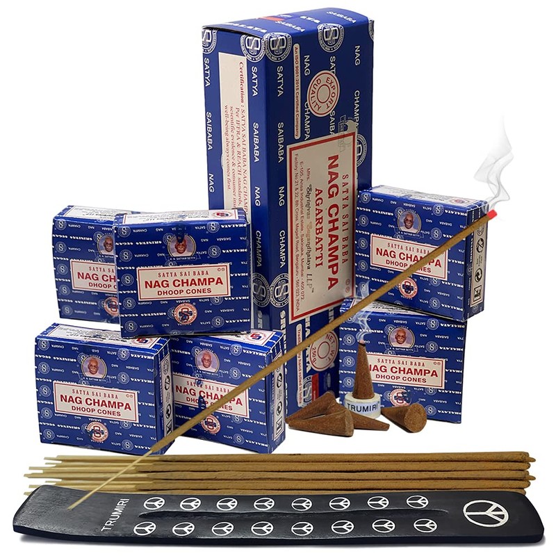 Nag Champa Incense Sticks 250g and Cones Variety Pack with