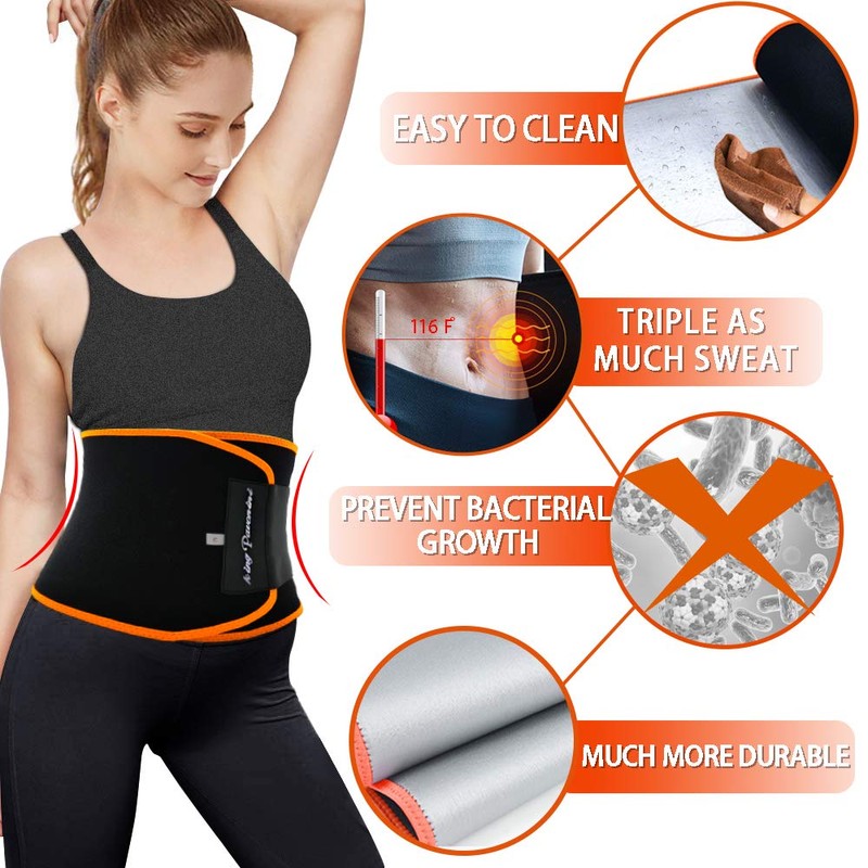KingPavonini Waist Trainer Waist Trimmer Sweat Belt for Men Women