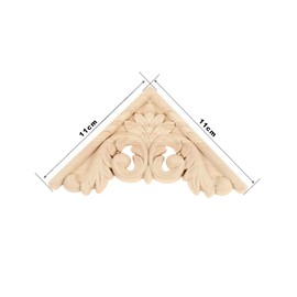 MUXSAM Möbel Wand Unlackiert für Haus Schrank Vintage-Holz-Geschnitzte Ecke Schnörkel Applikationsrahmen Tür Dekor Handwerk 11 * 11cm 4Pcs