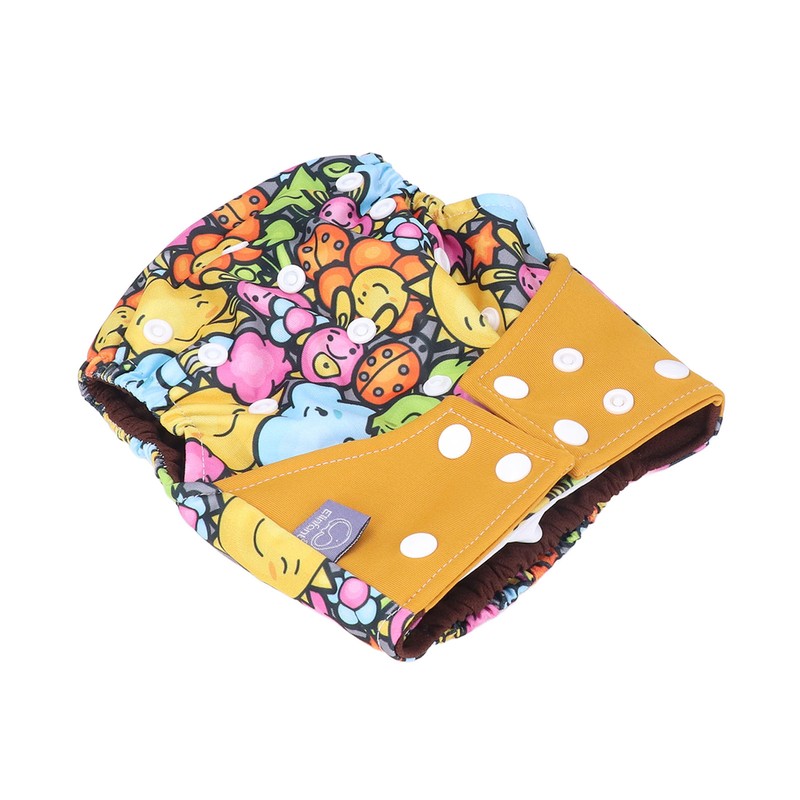 2pcs Cloth Diapers 6 Layer Structure Washable Reusable Elastic Waistband