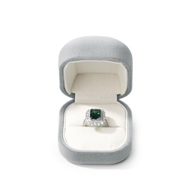 Oirlv H16501 Ring Case, Velvet, Portable, Mini, For 1 Piece, Suitable for Proposals, Anniversaries, Weddings, Rings, Boxes, Eligible Invoices (Gray)