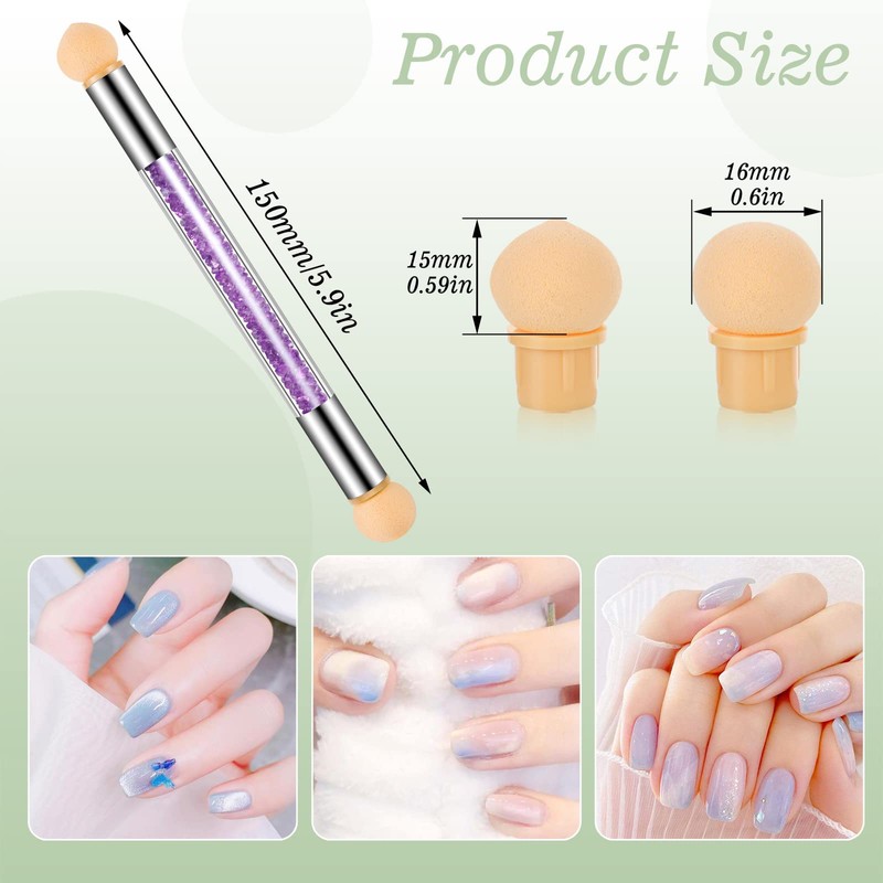 17 Pcs in 1 Set Nail Sponges for Ombre, Double-Head
