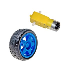 Motorreductor con Llanta Azul 48:1 Motor Reductor de 5V Kit