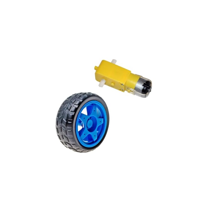 Motorreductor con Llanta Azul 48:1 Motor Reductor de 5V Kit