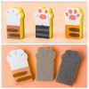 3 Pcs Sponge Brush Cat Claw-Shaped Cleaning Sponge Block Thickening
