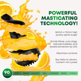 Nebula NEW - Nebula Grande Whole Fruit Cold Press Slow Masticating Juicer, Black