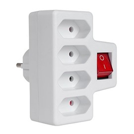 Maclean MCE217 - MCE217 Four-phase power socket with switch 4x2,5A universal plug