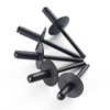 100pcs ALL Black Large Flange Blind Rivets, Aluminum, Flange Diameter