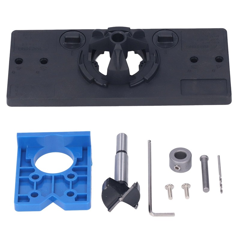 35mm Hinge Hole Saw Jig Drilling Guide Cutter Bit Set
