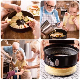 Kuchenform Rund Inspiration Springform Kuchenformen Runde Auslaufsicher Antihaftbeschichtet Backform Set mit Abnehmbarem Boden, 3 Größen Enthält 10,2cm/18cm/22cm