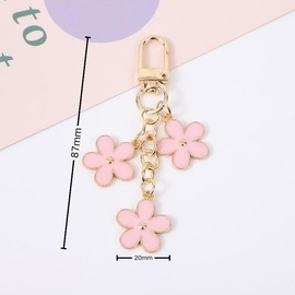 NICIFOAM Flower Bag Charms, Cute Flower Keychain Keyring Holder Wallet Purse Pendant Decorations Cute Women Keychains Purple