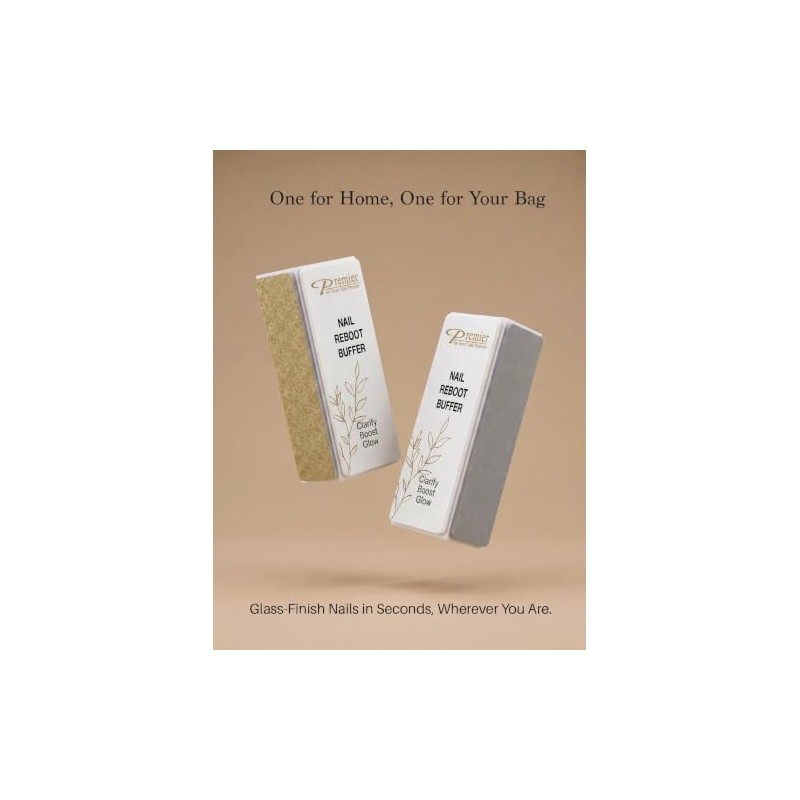 Premier Dead Sea 3-Step 4-Surface Nail Buffing Block,Pack of 2