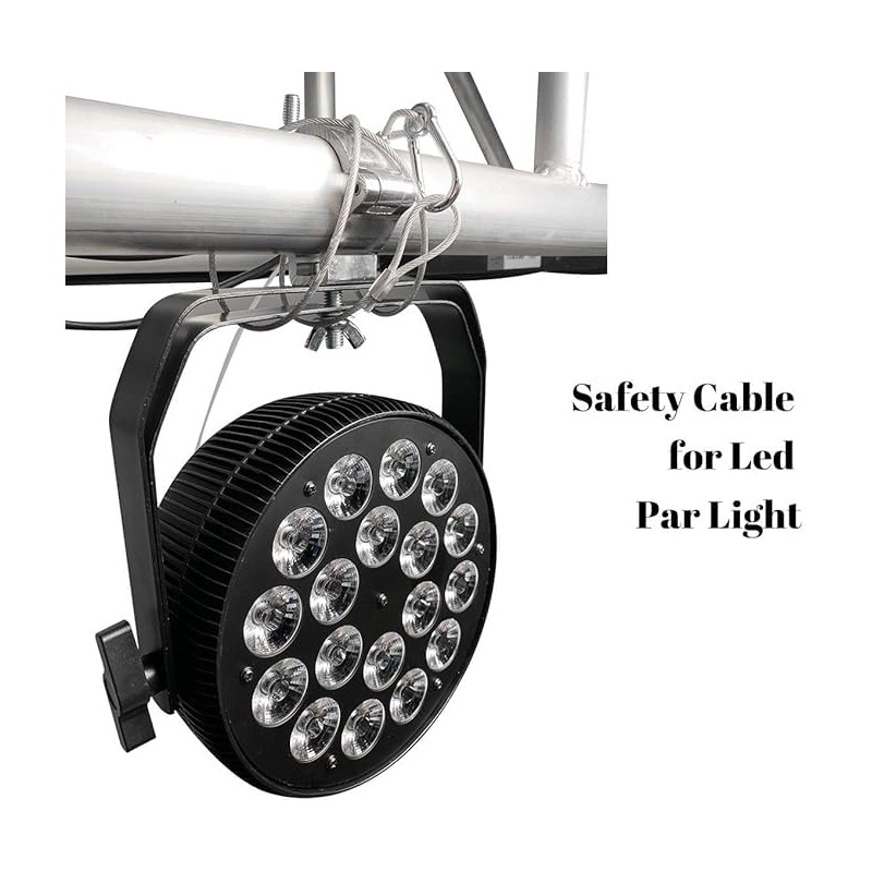 6 Pcs Stage Lighting Safety Cables with Spring Hook Glue