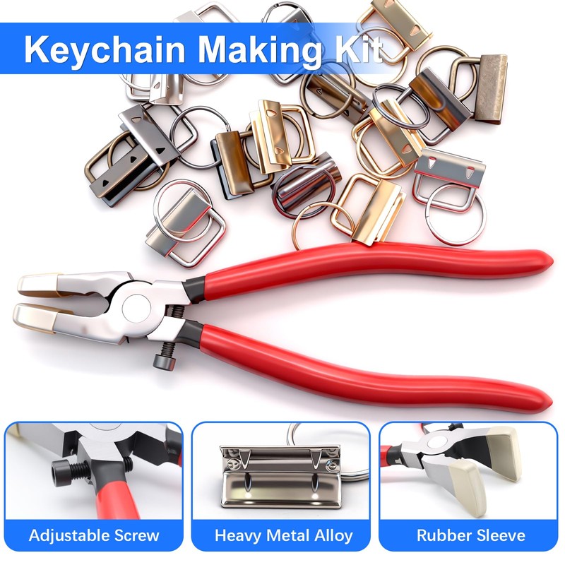 Bemaka 41Pcs Key Fob Hardware 1 Inch, Keychain Hardware Set,