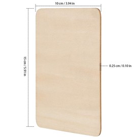 100 Pack 6 x 4 Inch Unfinished Wood Cutouts for Crafts, Natural Wood Rectangle Blank Pieces Wooden Tags Slices for Painting, DIY Craft, Decoration