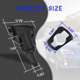 2 PCS Front Windshield Washer Nozzles, Windshield Washer Spray Jet Kit Replacement for Chrysler, Dodge, Jeep, Replaces OEM #: 4805742AB / 5113049AA / 55077460AA / 5303833AA / 5116079AA