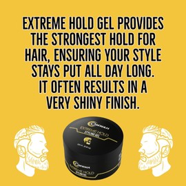 OMWAH Professional Hair Styling Gel for Extreme Hold - Infused With Vitamins E and B5, Long Lasting Natural Look, Adds Volume and Texture, 8.45 oz.