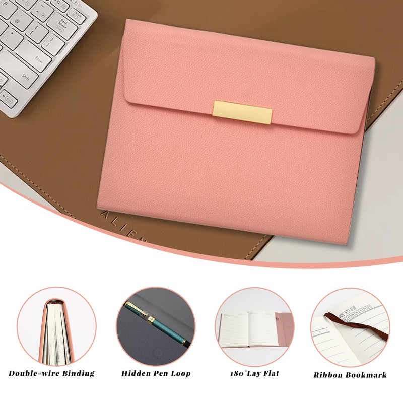 Vegan Leather Notebook for Women Men 200 Pages Lined Journal