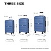 Travelhouse 3 Piece Luggage set with Double Spinner Wheel,Hardshell Expandable