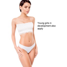 Hestya Womens Full Floral Lace Tube Bra Top Strapless Seamless Stretchy Bandeau, Lace Chest Wrap, L, Multicolour