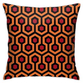 RKE Overlook Hotel Carpet The Shining Hexagon Pattern Geometric Trellis Polygon Bedroom Throw Pillow Covers Home Decorative Couch Sofa Square Cushion Pillow Case 18x18 In, One Size (220501)