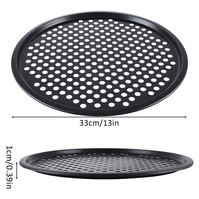 ASelected 3Pcs Pizza Pan, 33Cm,12.9 Inches Non Stick Dishwasher Safe
