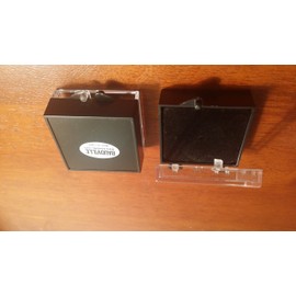 6 Black Plastic Lapel Pin Presentation Display Case Hinged Arcrylic Box 1 5/8 sq