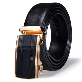Dubulle Belt for Men Ratchet Buckle Automatic Designer Leather Belt Fashion Adjustable Sliding Removable Dress Casual