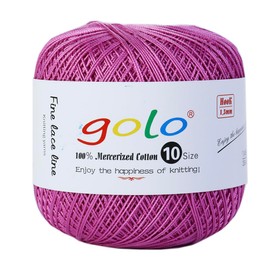 golo Crochet Thread Size10 Yarn for Hand Knitting Crochet Yarn Deep Pink 253